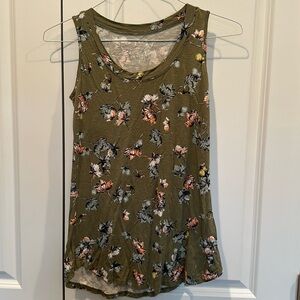 Green Floral Tank Top